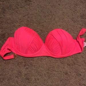 Hot pink swim top PADDED PUSH UP
